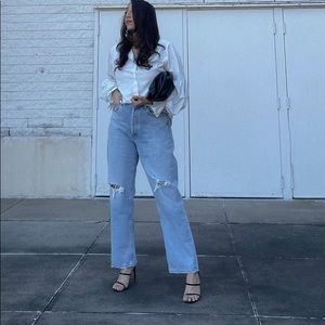 AGOLDE 90s mid rise loose fit jeans light wash